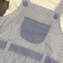 Load image into Gallery viewer, Baby Boy&#39;s 2 Piece Romper Suit Blue &amp; White - 7778