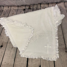 Load image into Gallery viewer, White Christening Baptism Shawl for Baby