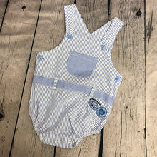 Load image into Gallery viewer, Baby Boy&#39;s 2 Piece Romper Suit Blue &amp; White - 7778