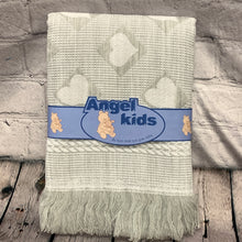 Load image into Gallery viewer, Pale Grey Baby's Shawl Swaddling or Christening with Fringed Edge 122 x 122 cms