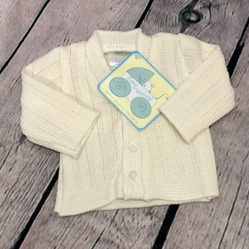 Tiny Baby Newborn Baby Boy's Cream Long Sleeved Cardigan