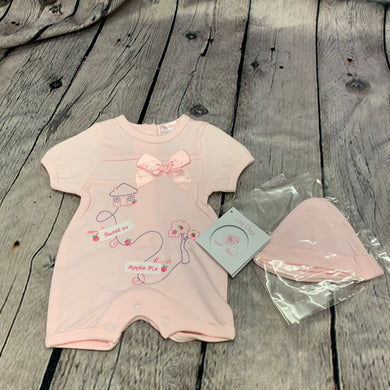 Baby Girl's Premature Prem Tiny Baby 2 Piece Outfit & Hat Pink-5620