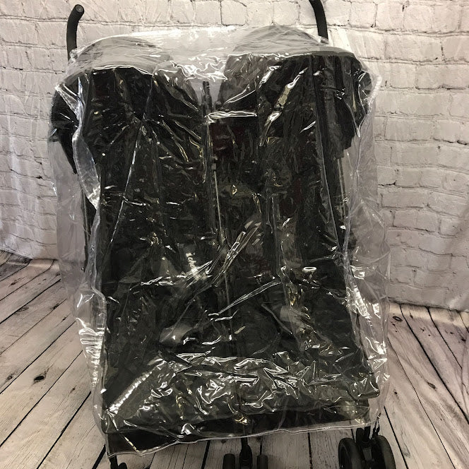 double umbrella stroller rain cover PVC Rain Cover to Fit My Babiie MB 11 Double Umbrella Stroller – nurseryworldstockport