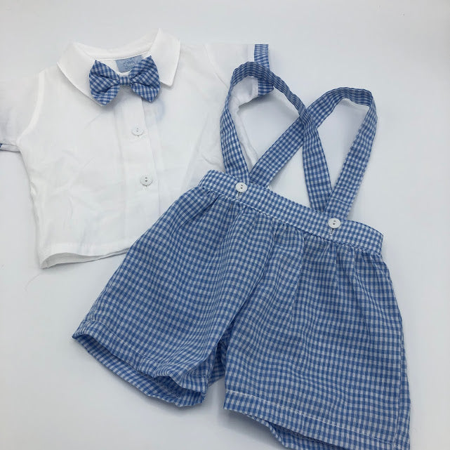 Baby Boy's Summer 2 Piece Short Dungaree Outfit
