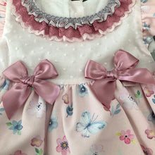 Load image into Gallery viewer, Portuguese Baby Dress &amp; Sun Hat Pink White Flowers -