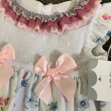 Load image into Gallery viewer, Portuguese Baby Dress &amp; Sun Hat Pink White Flowers -