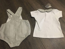 Load image into Gallery viewer, Baby Boy&#39;s 2 Piece Suit White &amp; Grey Cotton Romper - 9097