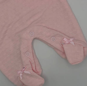 Premature Preemie Prem Tiny Baby Girl's or Boy's all in one Outfit with Smocking- Pink or Blue