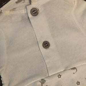 Tiny Baby Boy's or Girl's Premature Baby Romper Set White & Grey - 2859