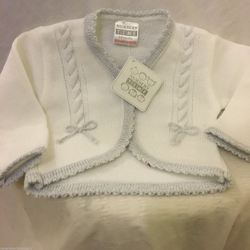 Baby Girl's White & Silver White Cardigan - 7209