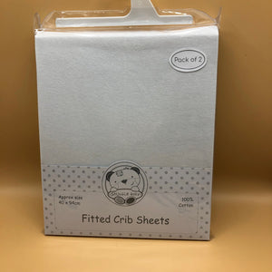 Crib or Cradle Cotton Interlock Fitted Sheets Fits Up To 40 x 94 cms