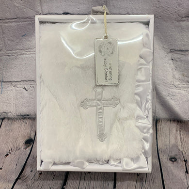 White Christening Baptism Shawl for Baby