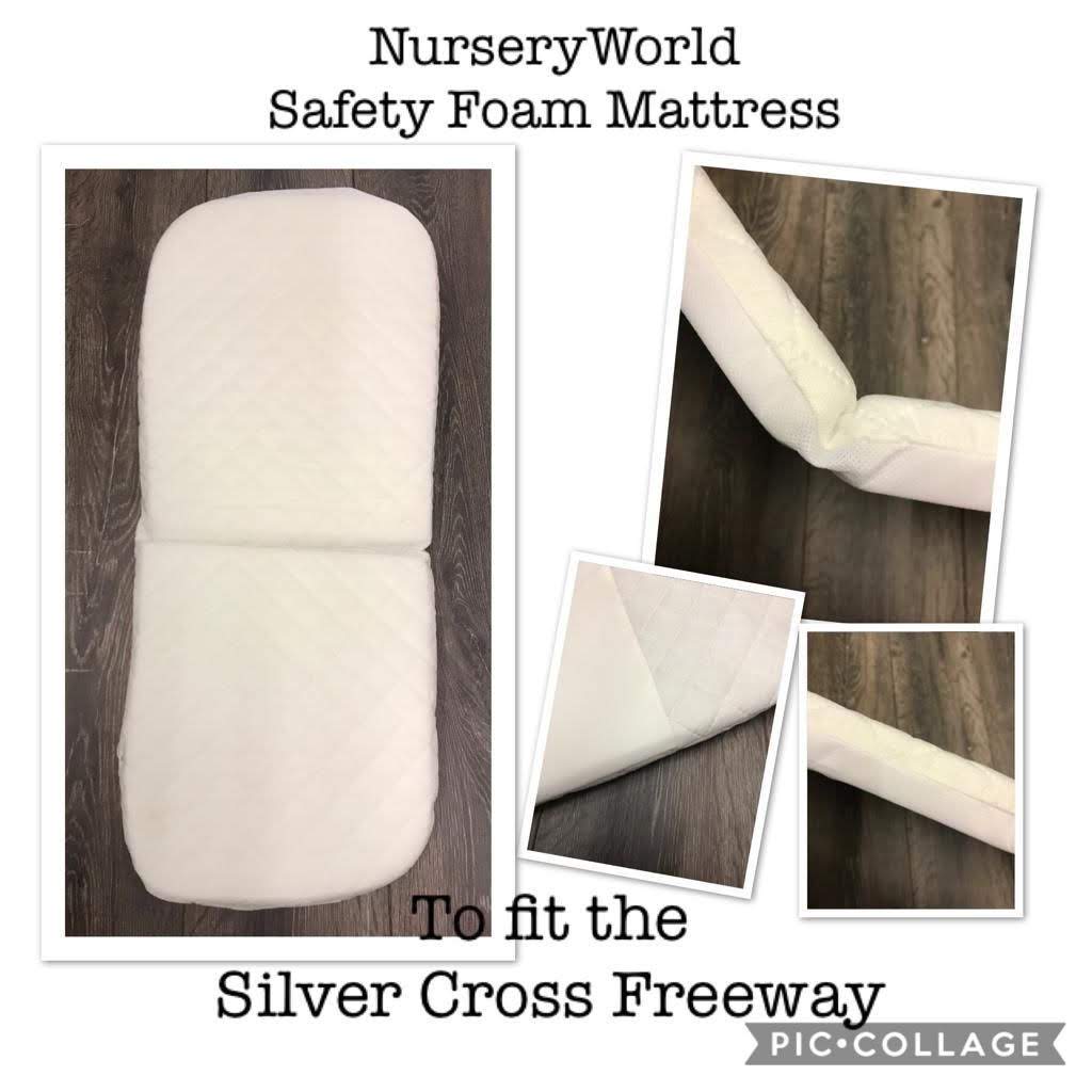 Replacement Safety Foam Pram Mattress Fits Silver Cross Freeway Pram