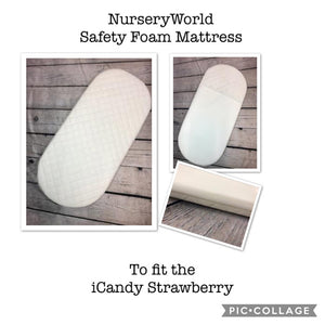 Replacement Safety Foam Pram Mattress Fits I Candy Strawberry Carrycot Pram
