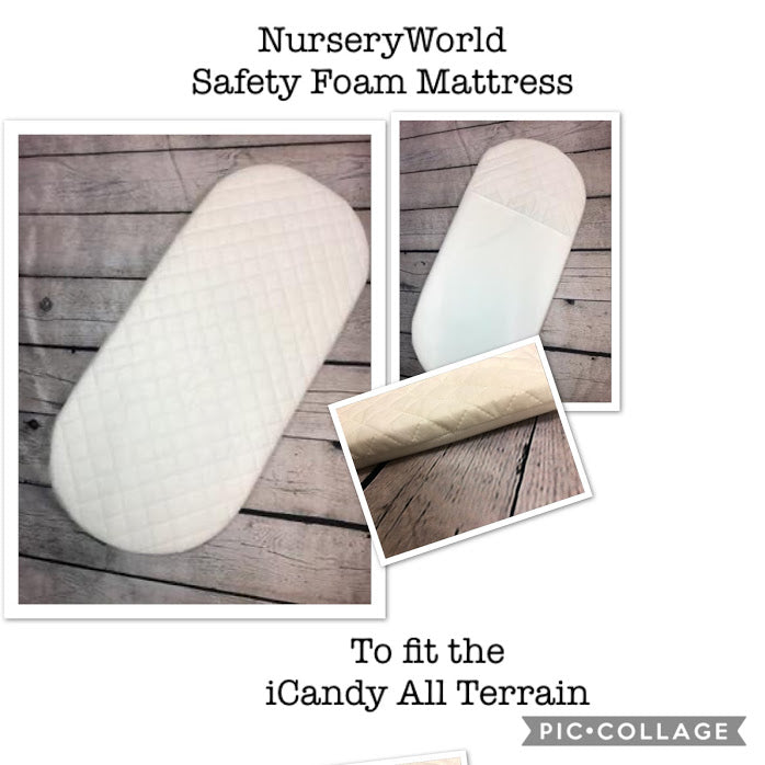 Replacement Safety Foam Pram Mattress Fits I Candy All Terrain Carrycot Pram