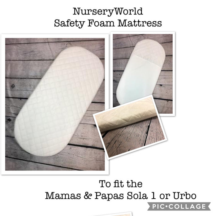 Replacement Safety Foam Pram Mattress Fits Mamas & Papas Sola/ Urbo/Zoom Pram Carrycot