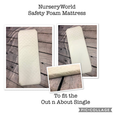Replacement Safety Foam Pram Mattress Fits Out'n'About Single Nipper Carrycot Body