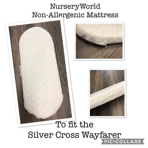 Non Allergenic Vegan Fibre Pram Mattress Fits Silver Cross Wayfarer Pram