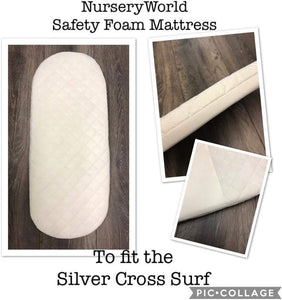 Replacement Safety Foam Pram Mattress Fits Silver Cross Surf Carrycot Pram