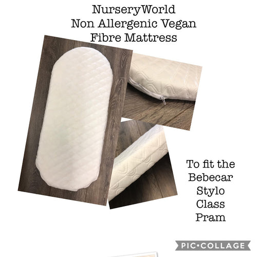 Non Allergenic Vegan Fibre Pram Mattress Fits Bebecar Stylo Class Pram