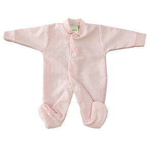 Tiny Baby Premature Baby pink sleep suit with dimples - 0511