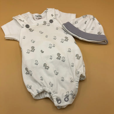 Baby Boy's or Girl's Premature Baby Tiny Baby Outfit-White & Grey - 7909