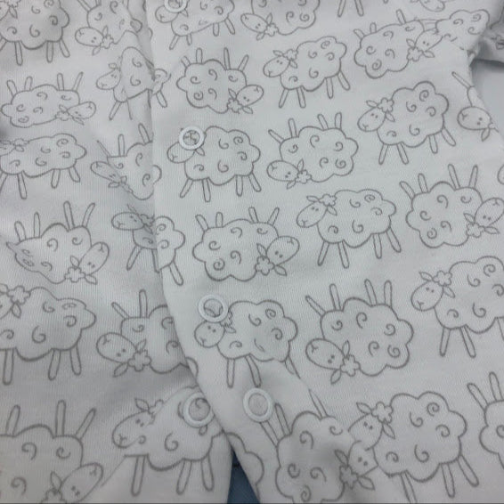 Tiny Baby Premature Baby Sleep Suits (Sleepsuits) White  100% Cotton - 7022