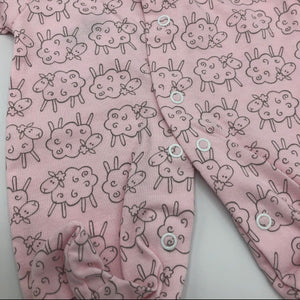 Tiny Baby Premature Baby Sleep Suits (Sleepsuits) Pink 100% Cotton -3966