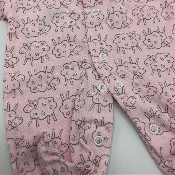 Tiny Baby Premature Baby Sleep Suits (Sleepsuits) Pink 100% Cotton -3966