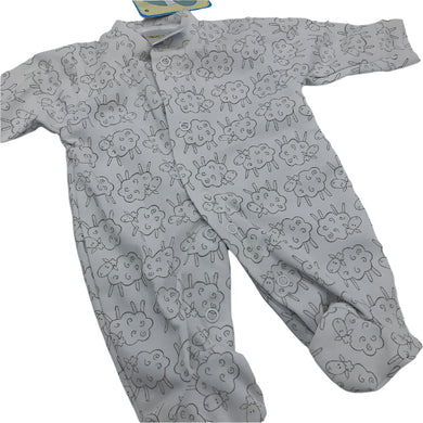 Tiny Baby Premature Baby Sleep Suits (Sleepsuits) White  100% Cotton - 7022
