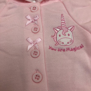 Premature Preemie Prem Tiny Baby Girl's 2 Piece Outfit - Pink Unicorns 0882