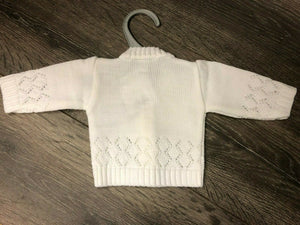 Tiny Baby or Premature baby cardigan in White