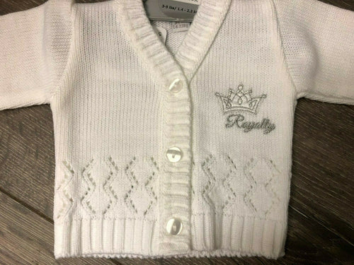 Tiny Baby or Premature baby cardigan in White