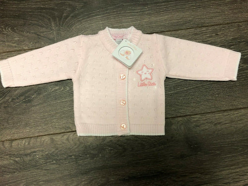 Tiny Baby or Premature baby cardigan in Pink with Star