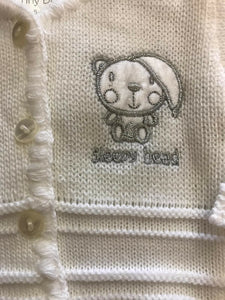 Tiny Baby or Premature baby cardigan in White
