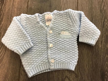 Load image into Gallery viewer, Tiny Baby or Premature Baby Boy&#39;s Cardigan in Pale Blue-boat motif