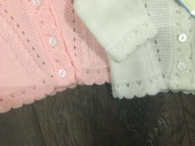 Load image into Gallery viewer, Tiny Baby or Premature Baby Cardigans Pink or White 3-5LBS 5-8 LBS - 7809