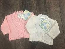 Load image into Gallery viewer, Tiny Baby or Premature Baby Cardigans Pink or White 3-5LBS 5-8 LBS - 7809