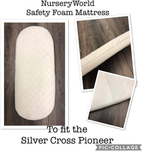 Replacement Safety Foam Pram Mattress Fits Silver Cross Pioneer