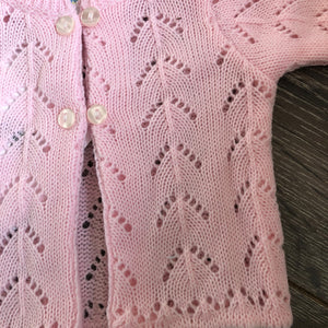 Tiny Baby or Premature Baby Girl's Cardigan in Pink