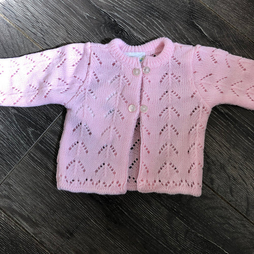 Tiny Baby or Premature Baby Girl's Cardigan in Pink