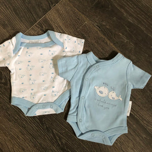 Tiny or Premature Baby Vests Blue pack of  2 - 3690